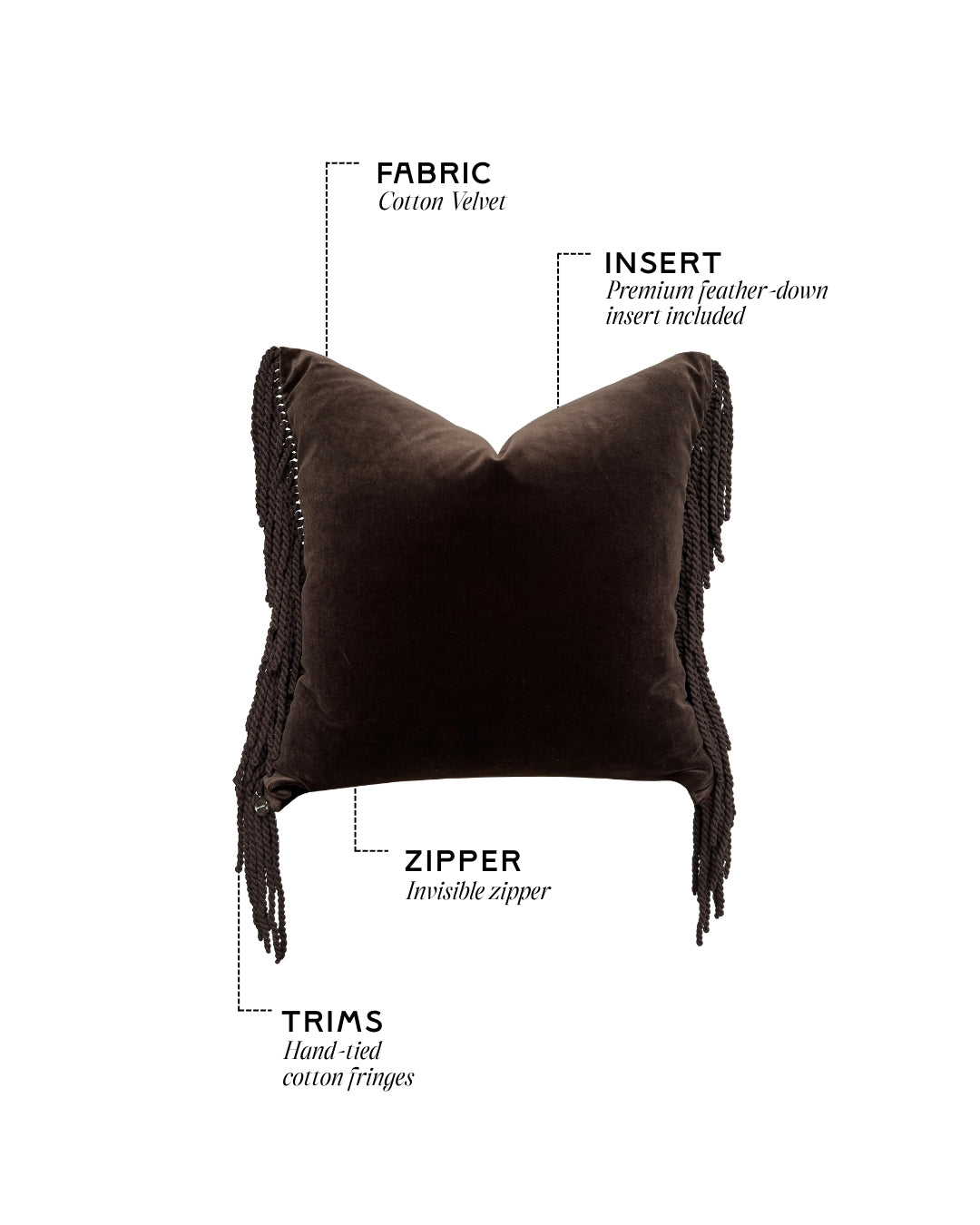 Cacao Square Cushion